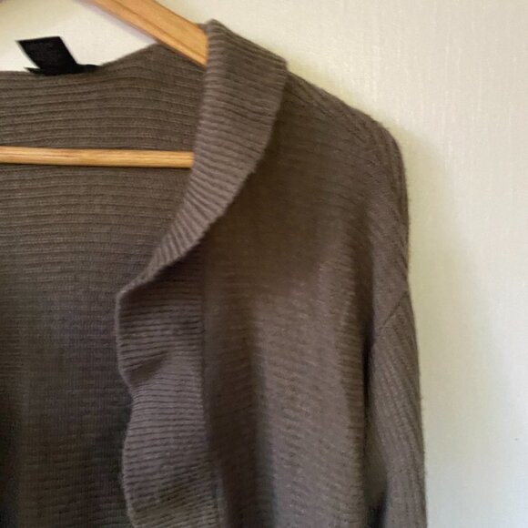 Ann Taylor Factory Cardigan Women's XS Open Ruffle Front Green - Picture 2 of 5